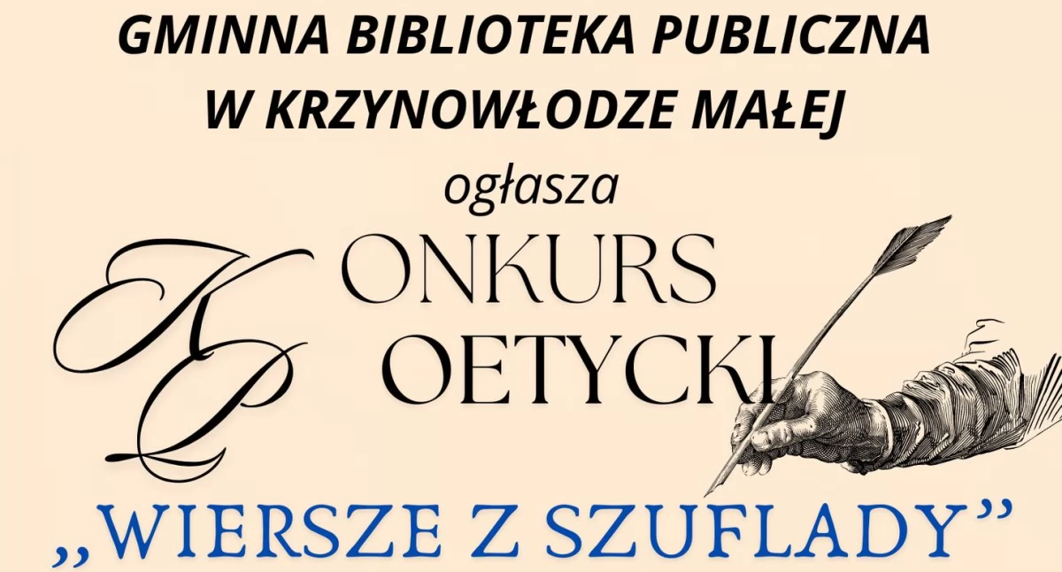 Wiersze z szuflady. Ogłoszono konkurs poetycki