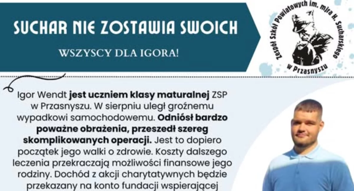 Cykl akcji charytatywnych dla Igora w przasnyskim ZSP
