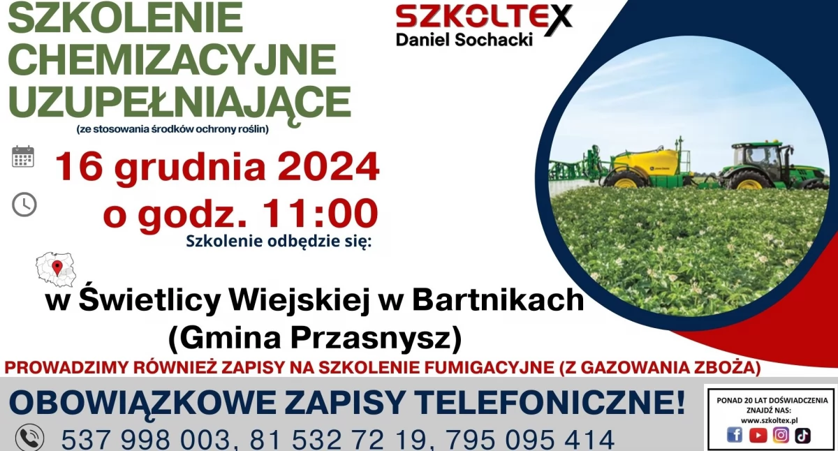 Szkolenie chemizacyjne dla rolników