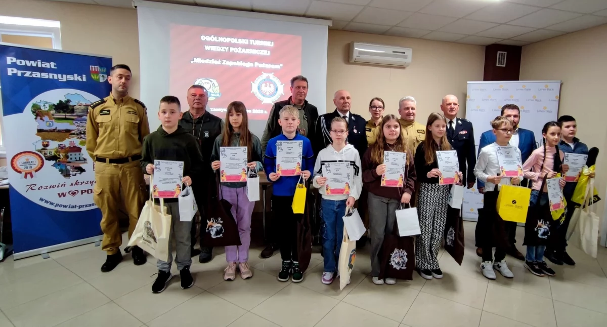 Eliminacje powiatowe Ogólnopolskiego Turnieju Wiedzy Pożarniczej pt. Młodzież Zapobiega Pożarom