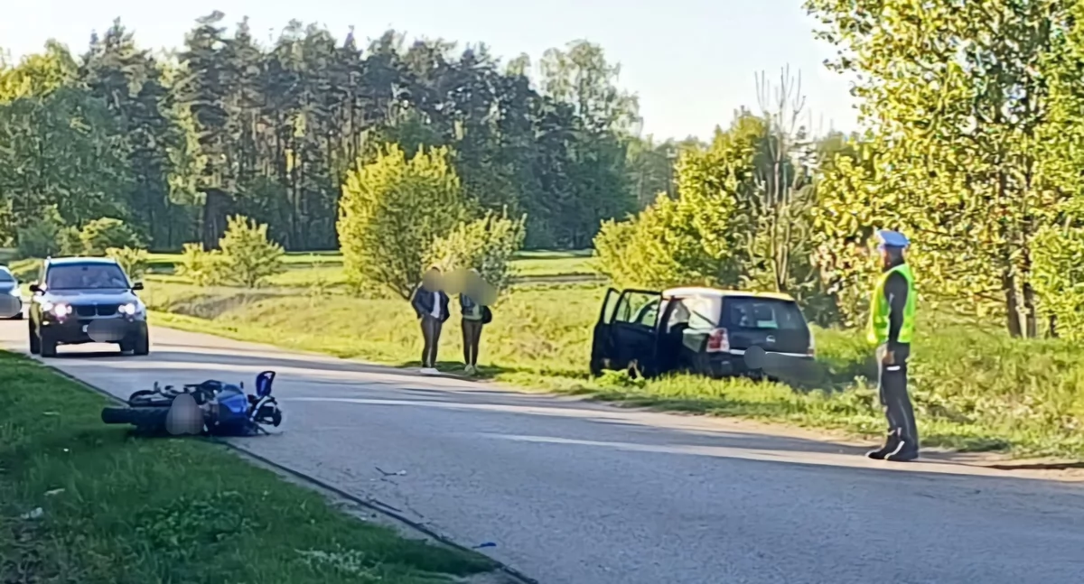Kolizja z udziałem motocyklisty