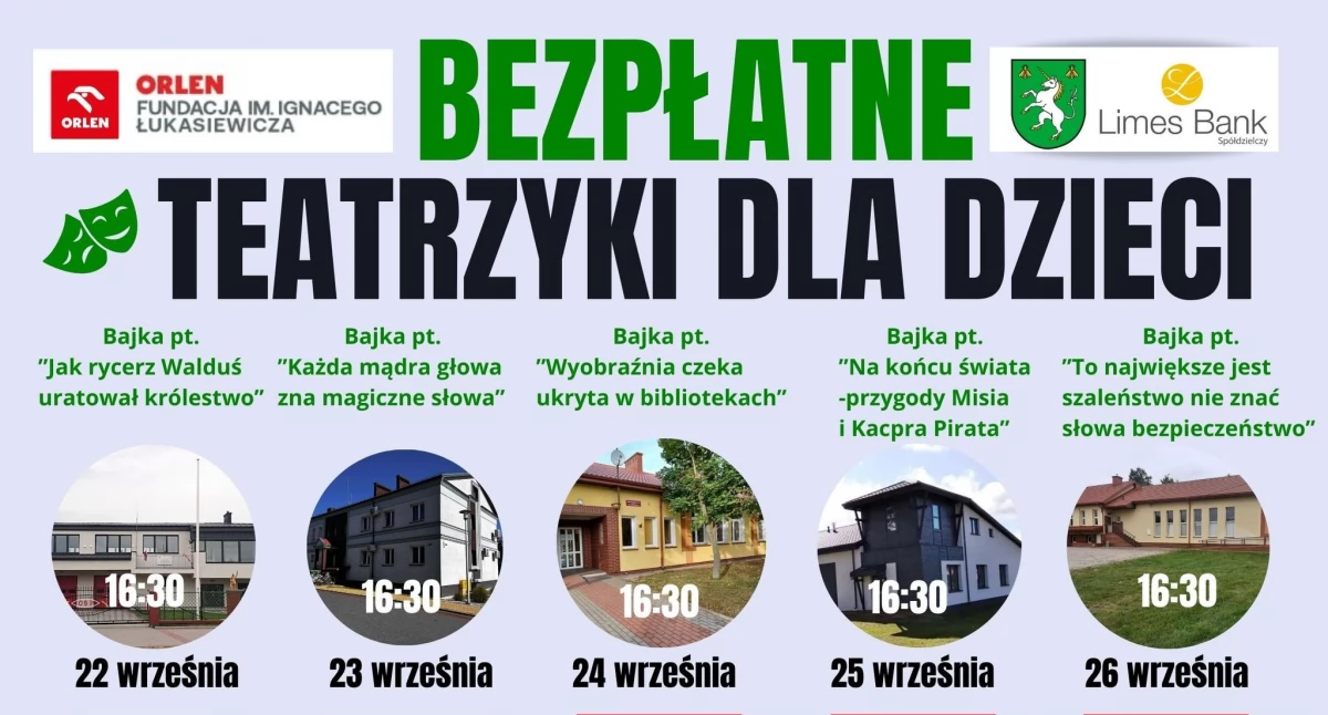 Ruszają bezpłatne teatrzyki na dzieci w Gminie Jednorożec