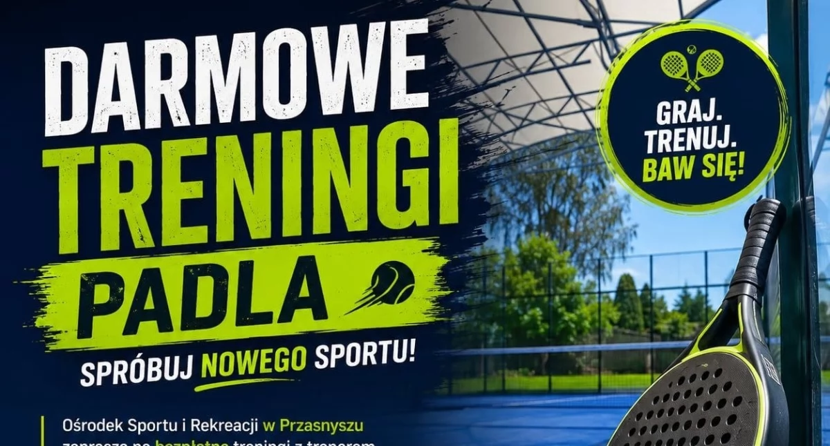 Darmowe treningi padla w Przasnyszu. Każdy może spróbować swoich sił na korcie