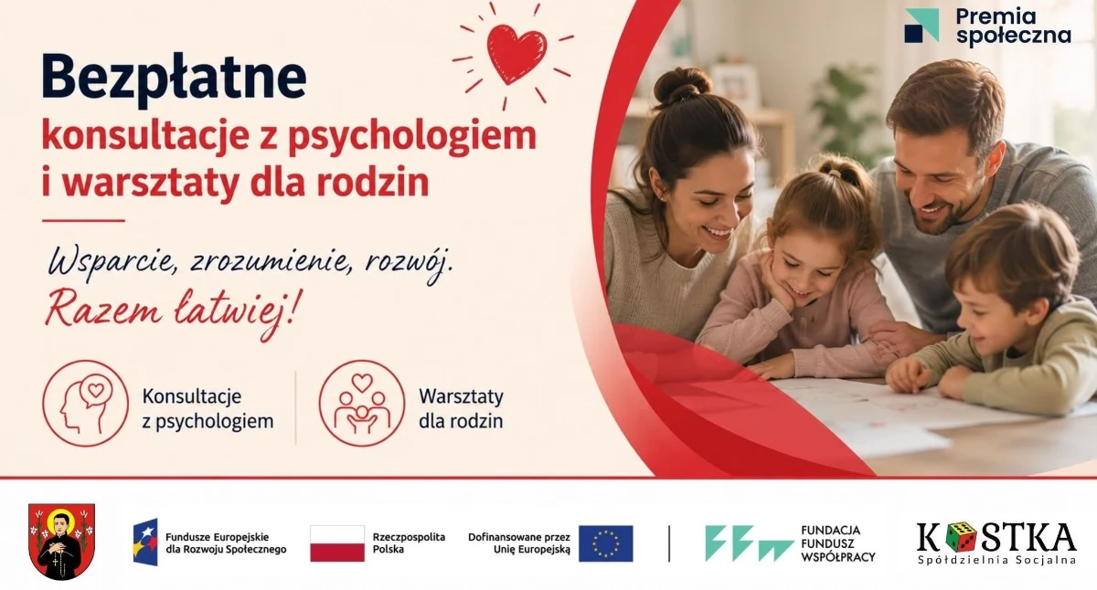 Bezpłatna pomoc psychologa i warsztaty dla rodzin. GOPS w Czernicach Borowych zaprasza mieszkańców