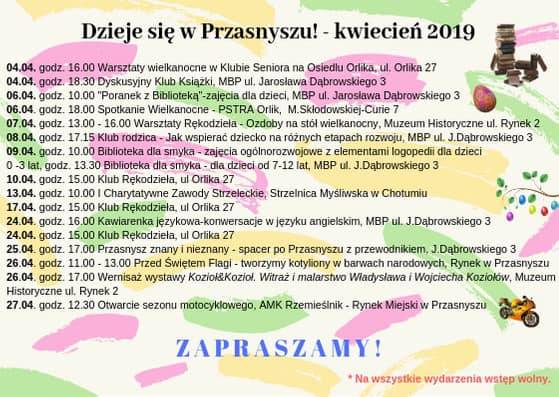 Kalendarz Wydarzeń - kwiecień 2019