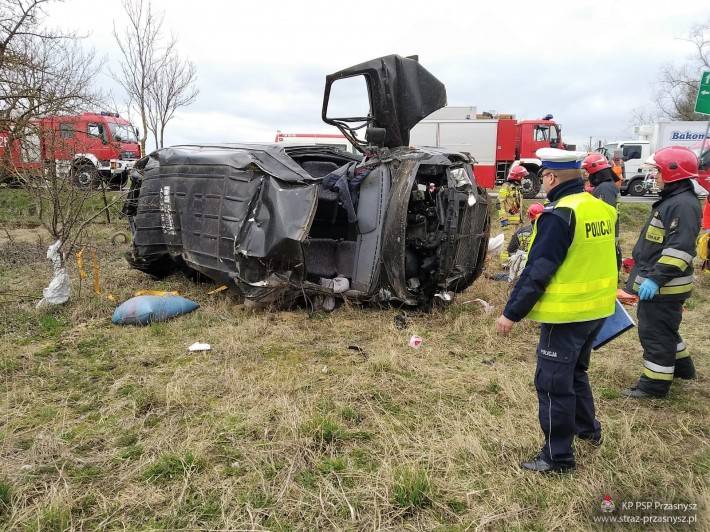 Wypadek dwóch samochodów w miejscowości Łaguny