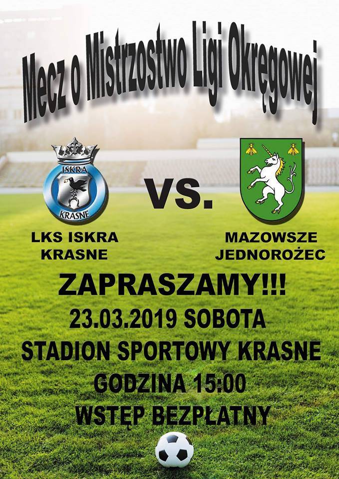 Mecz o Mistrzostwo Ligi Okręgowej - zaproszenie