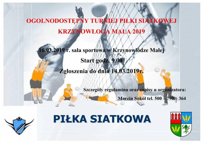 Ogólnodostępny Turniej Piłki Siatkowej - Krzynowłoga Mała 2019 - zaproszenie
