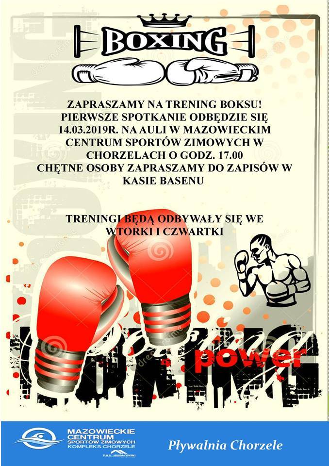 Trening Boksu w Chorzelach - zaproszenie
