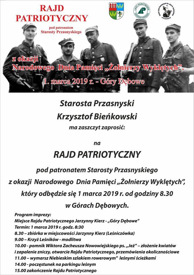 Rajd Patriotyczny z okazji Narodowego Dnia Pamięci „Żołnierzy Wyklętych” - zaproszenie