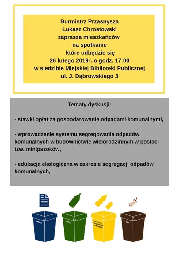 Spotkanie mieszkańców Przasnysza z Burmistrzem - zaproszenie