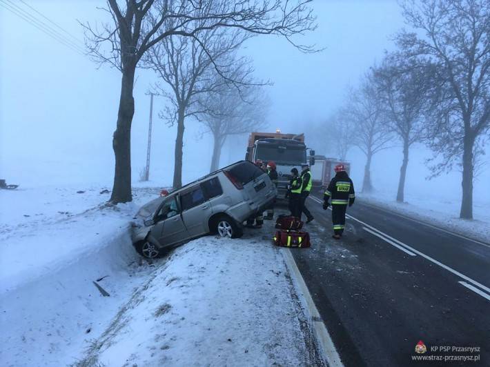 Wypadek samochodu osobowego w miejscowości Golany