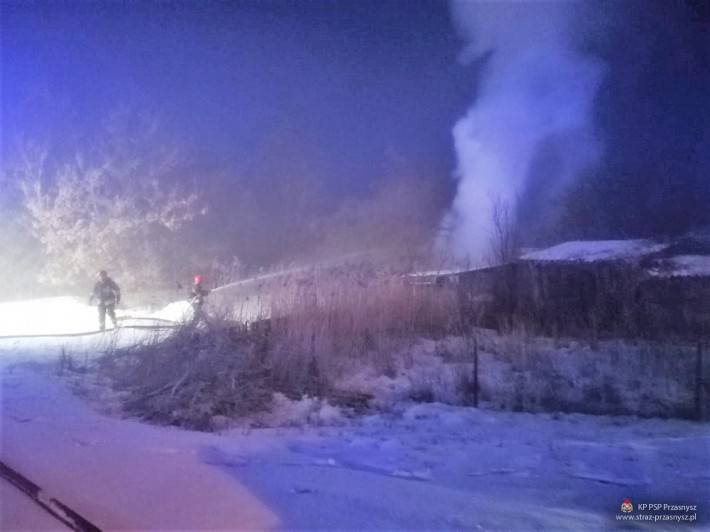 Pożar budynku gospodarczego w miejscowości Olszewiec