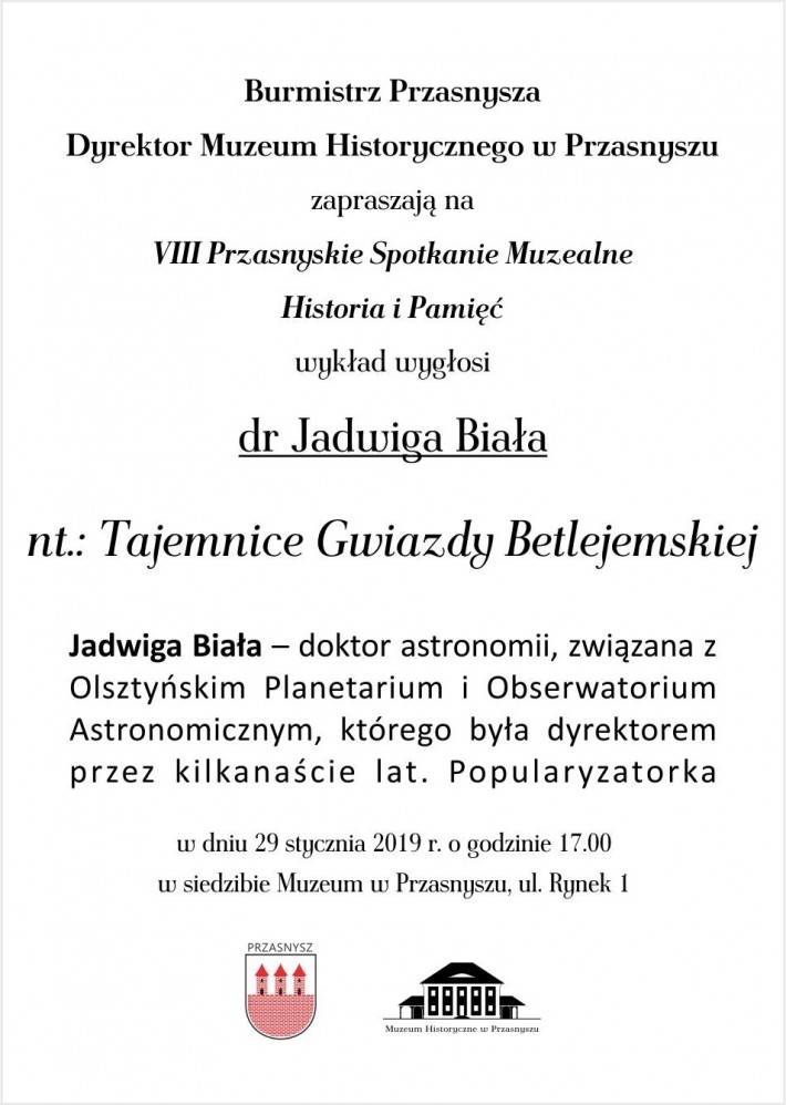 VIII Przasnyskie Spotkanie Muzealne - zaproszenie