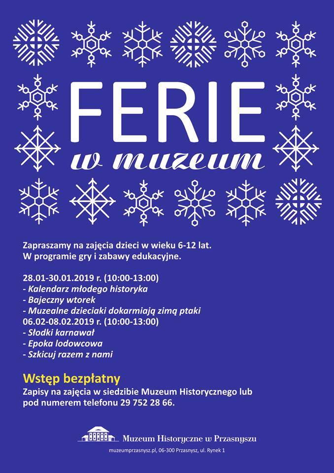 Ferie w Muzeum - zaproszenie