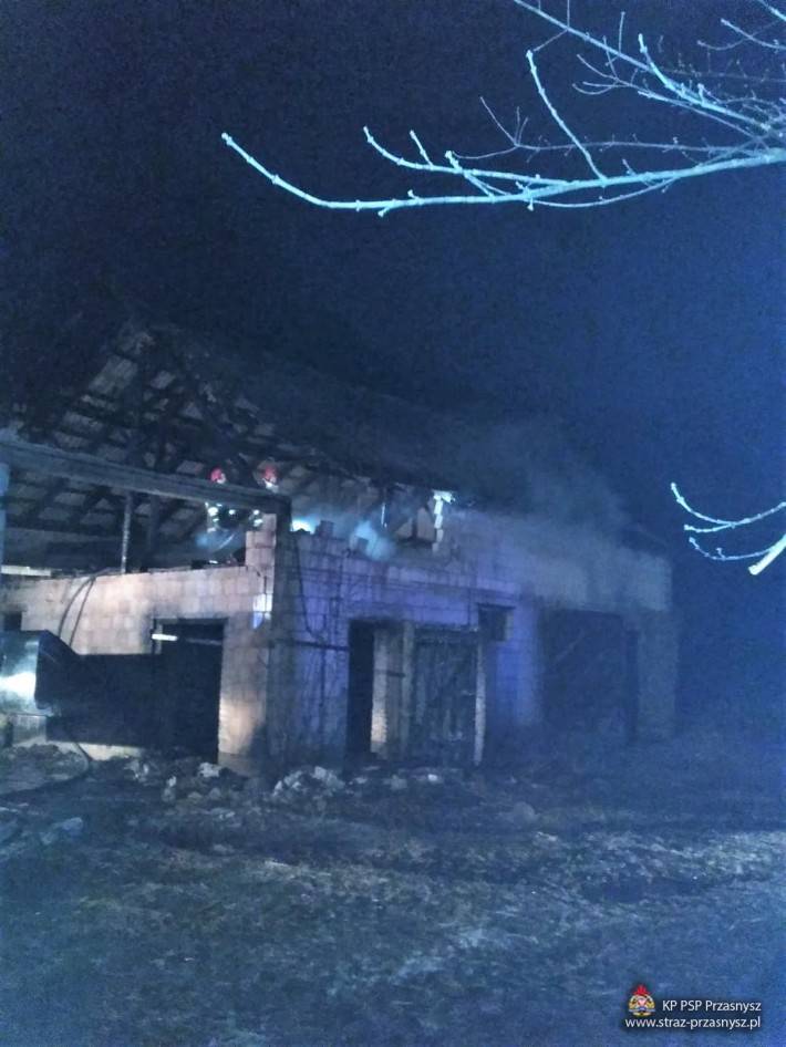 Pożar budynku inwentarskiego w miejscowości Węgra