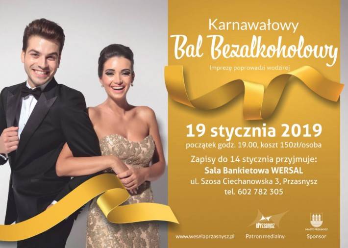 Karnawałowy Bal Bezalkoholowy - zaproszenie