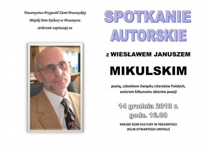 Spotkanie autorskie z Wiesławem Januszem Mikulskim - zaproszenie