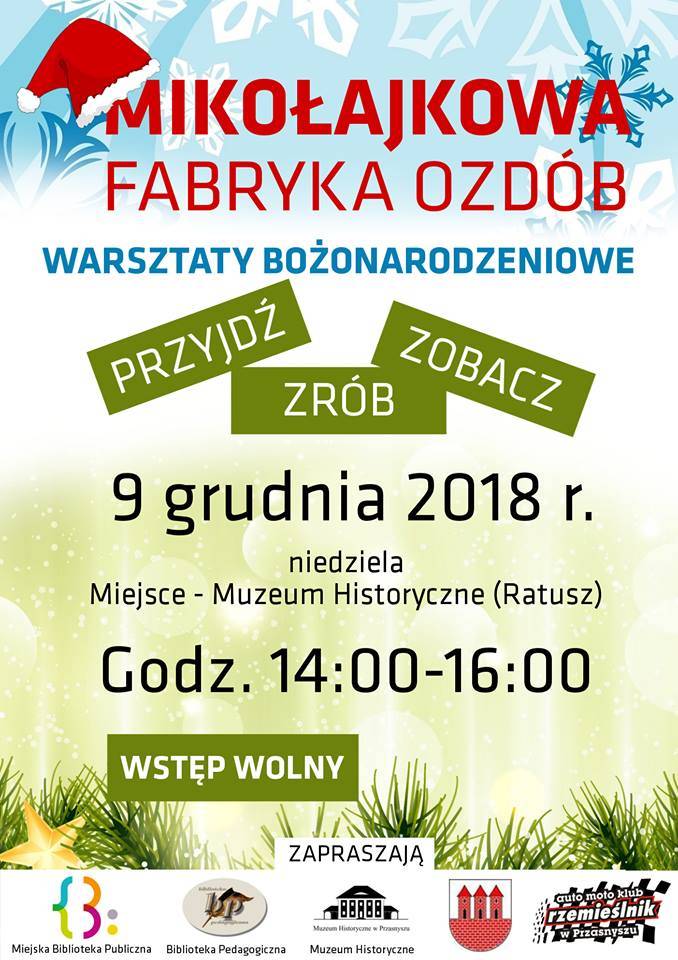 Mikołajkowa Fabryka Ozdób - zaproszenie na warsztaty