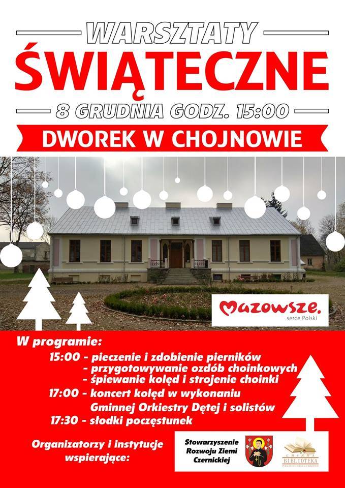 Świąteczne Warsztaty w Chojnowie - zaproszenie