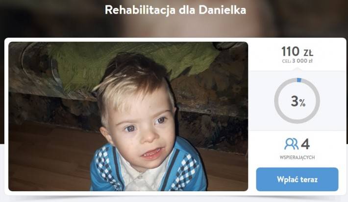 Wesprzyj zbiórkę na rehabilitację małego Danielka