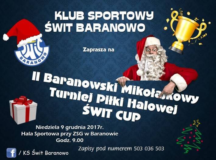 Mikołajkowy Turniej ŚWIT CUP - zaproszenie