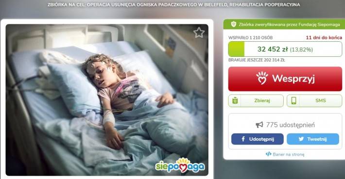 Wesprzyj małą Oliwkę - zbiórka na operację