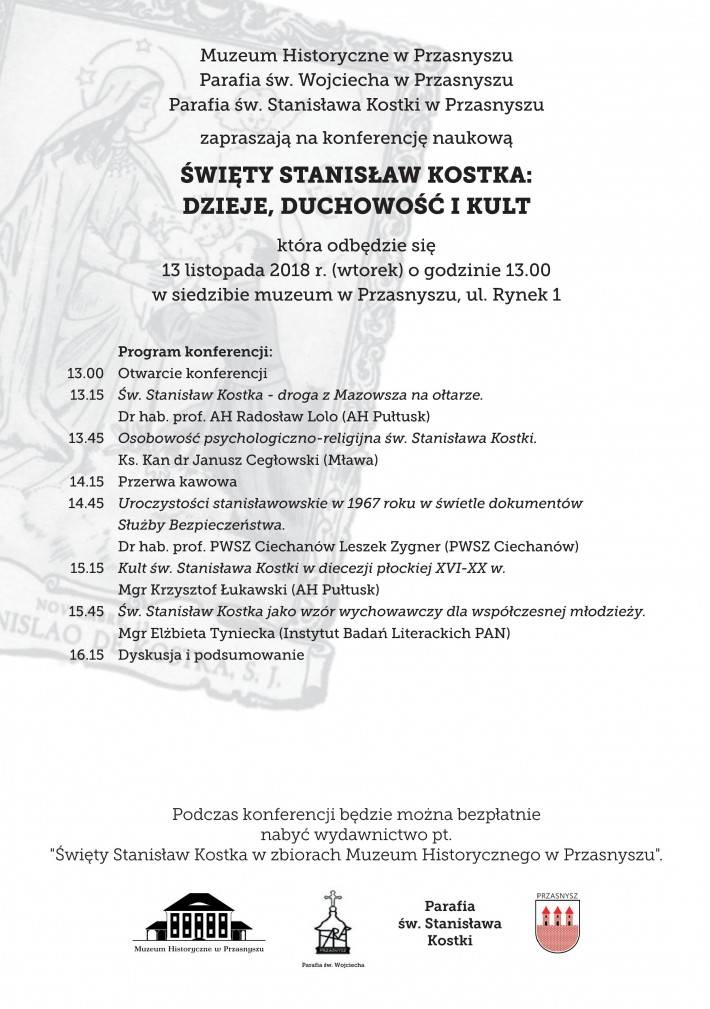 „Święty Stanisław Kostka: dzieje, duchowość i kult”  - zaproszenie na konferencję