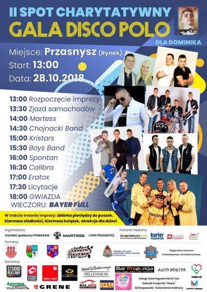 Spot Charytatywny oraz Gala Disco Polo - zaproszenie