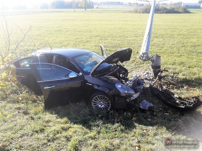 Wypadek samochodów osobowych w miejscowości Czaplice-Furmany