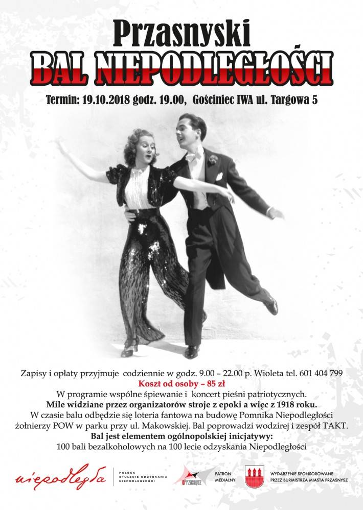Przasnyski Bal Niepodległości - zaproszenie