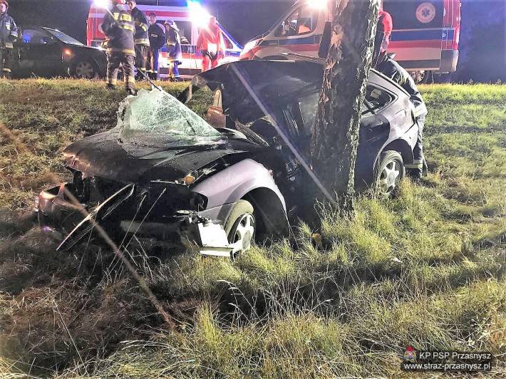 Wypadek samochodu osobowego w miejscowości Plewnik