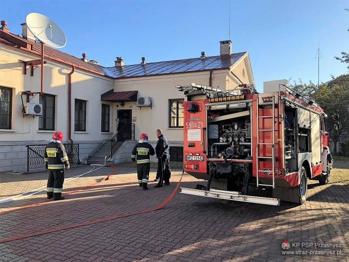 Pożar w pomieszczeniu Banku Pekao SA w Przasnyszu