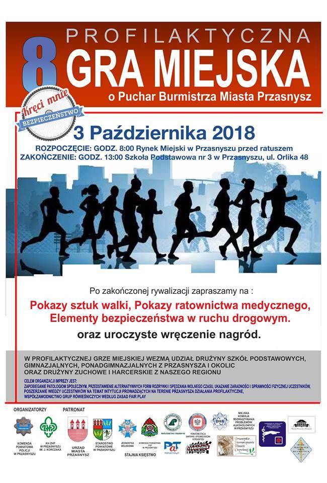 VIII Profilaktyczna Gra Miejska - zaproszenie
