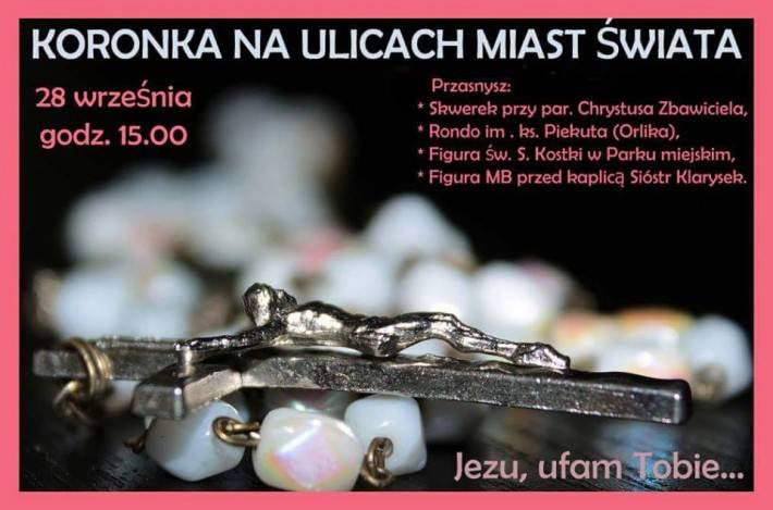 Koronka do Bożego Miłosierdzia na ulicach Przasnysza - zaproszenie