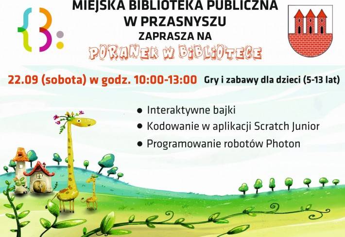 Poranek w bibliotece - zaproszenie