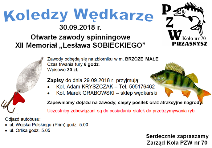 Memoriał Lesława Sobieckiego - zaproszenie