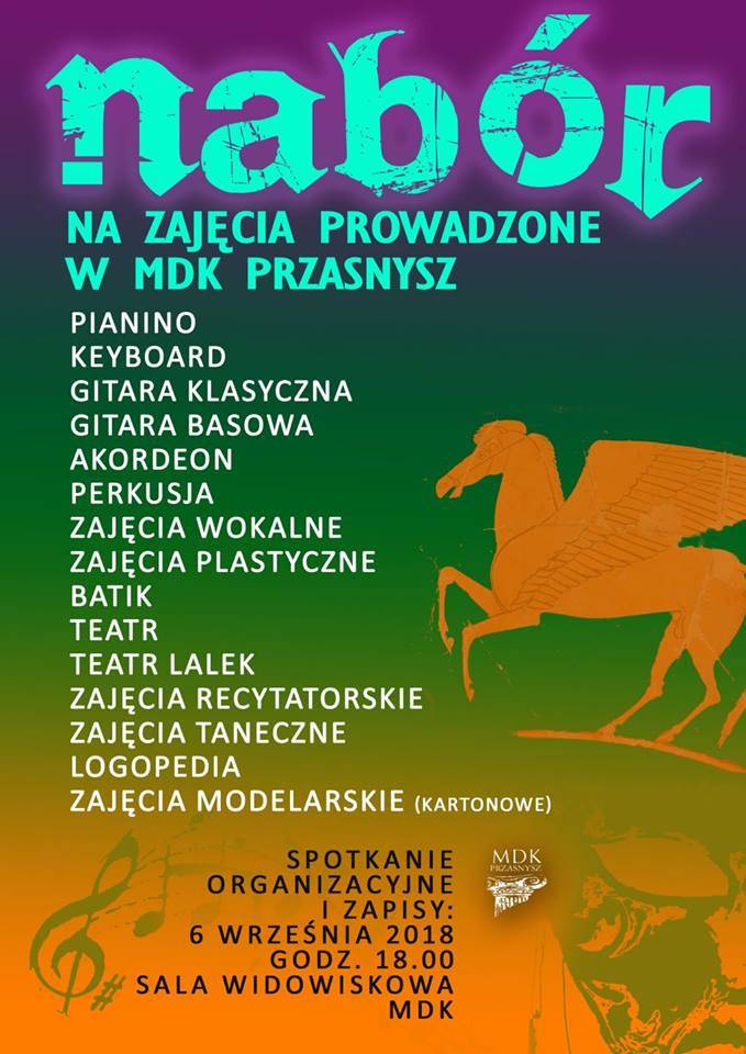 Nabór na zajęcia prowadzone w MDK Przasnysz