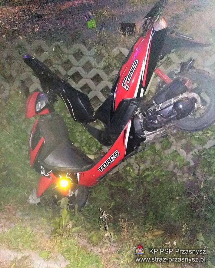 Wypadek skutera w Przasnyszu