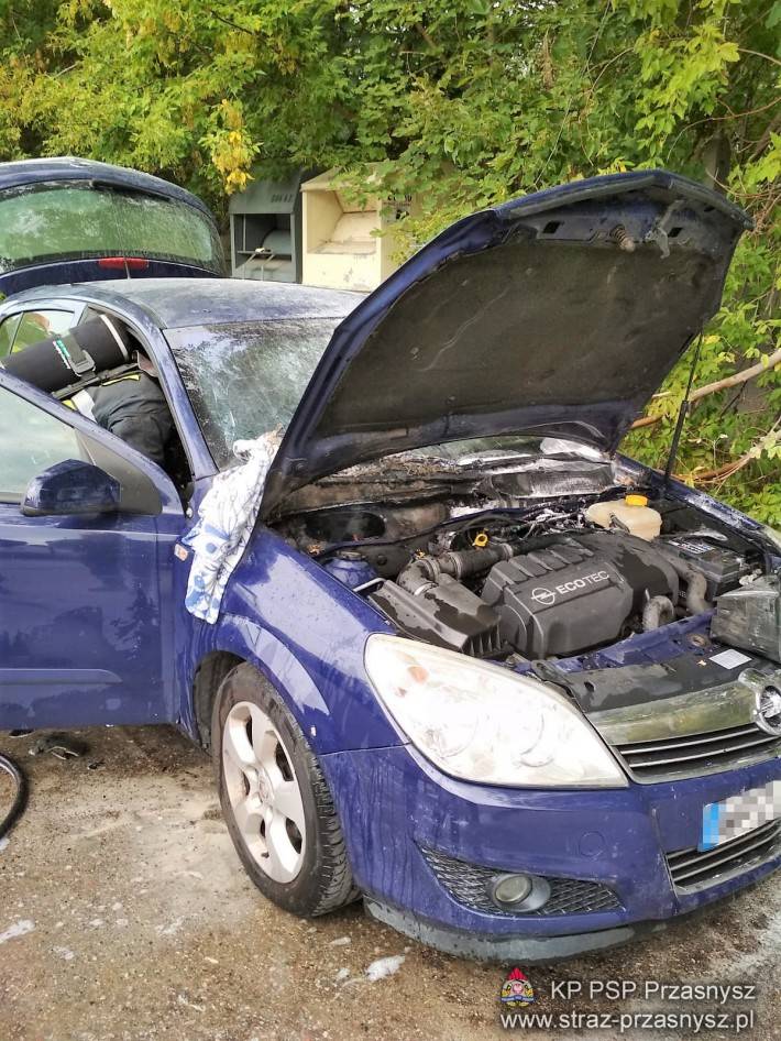 Pożar samochodu osobowego w miejscowości Przasnysz