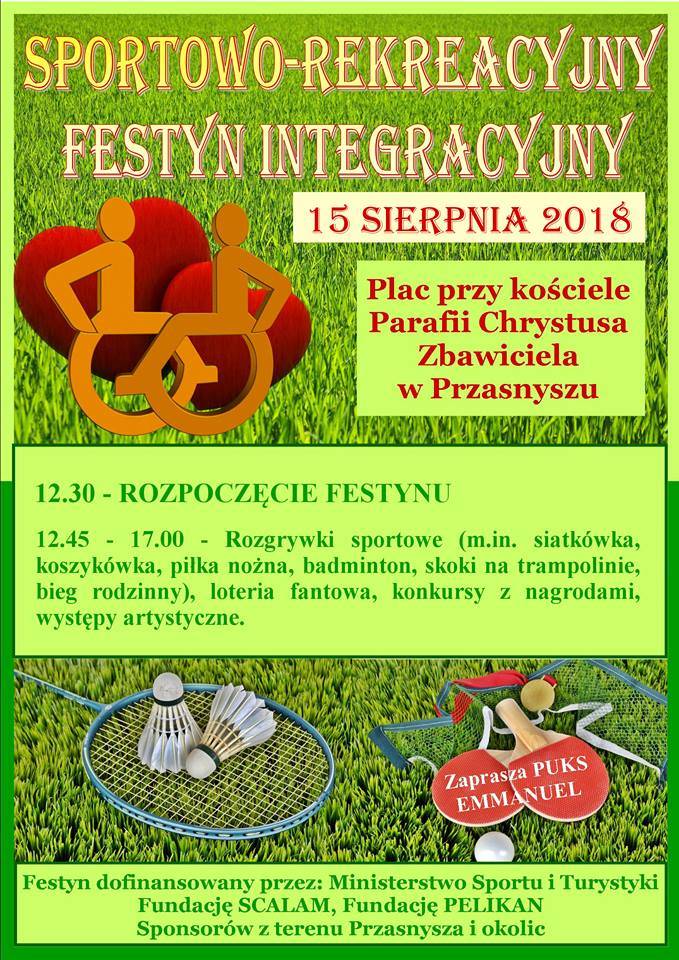Sportowo-Rekreacyjny Festyn Integracyjny - zaproszenie