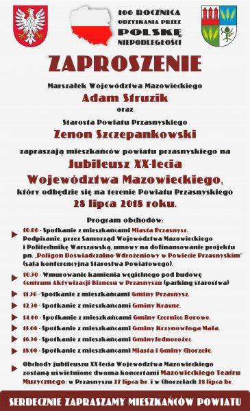 W. Trochimiuk: Skąd taki plakat i zaproszenie na Jubileusz XX – lecia Województwa Mazowieckiego znalazł się w lokalnych mediach?
