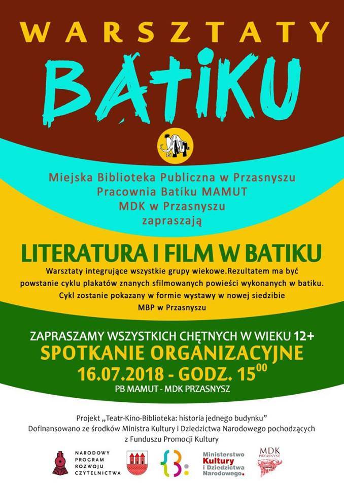 Literatura i film w Batiku - spotkanie organizacyjne