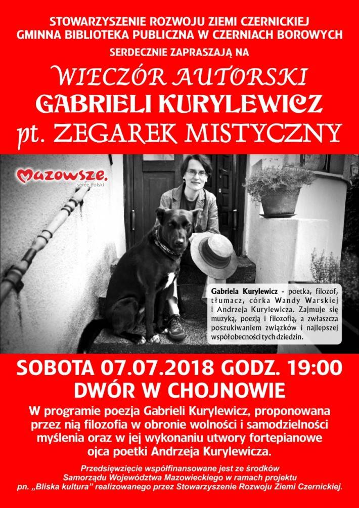 Wieczór autorski Gabrieli Kurylewicz w Chojnowie - zaproszenie