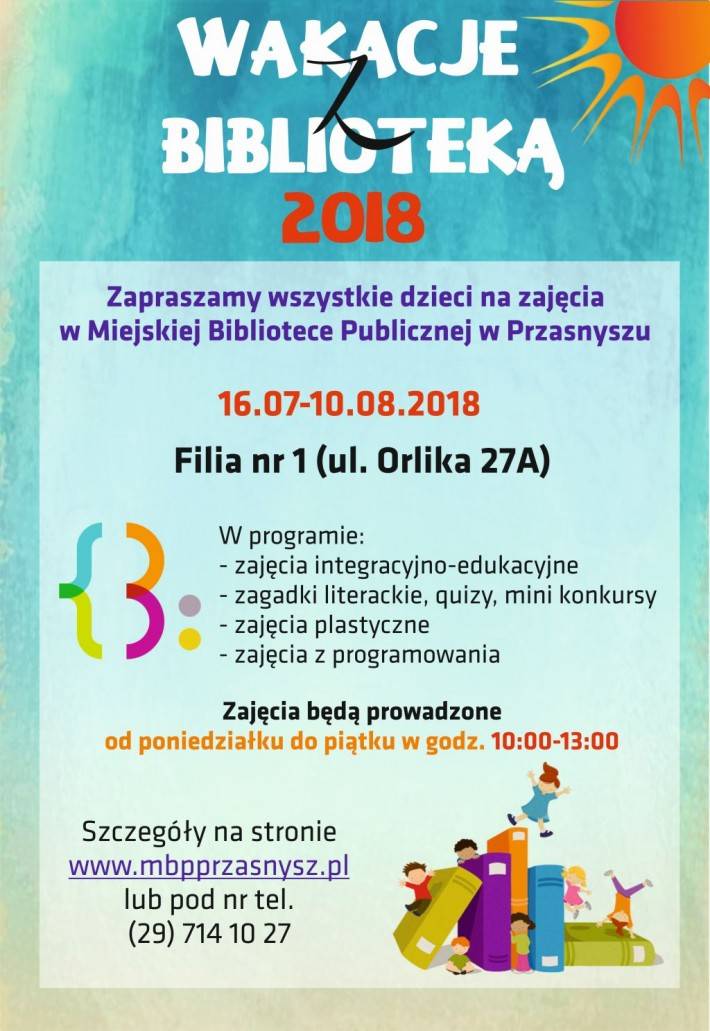 Wakacje z biblioteką 2018 - zaproszenie