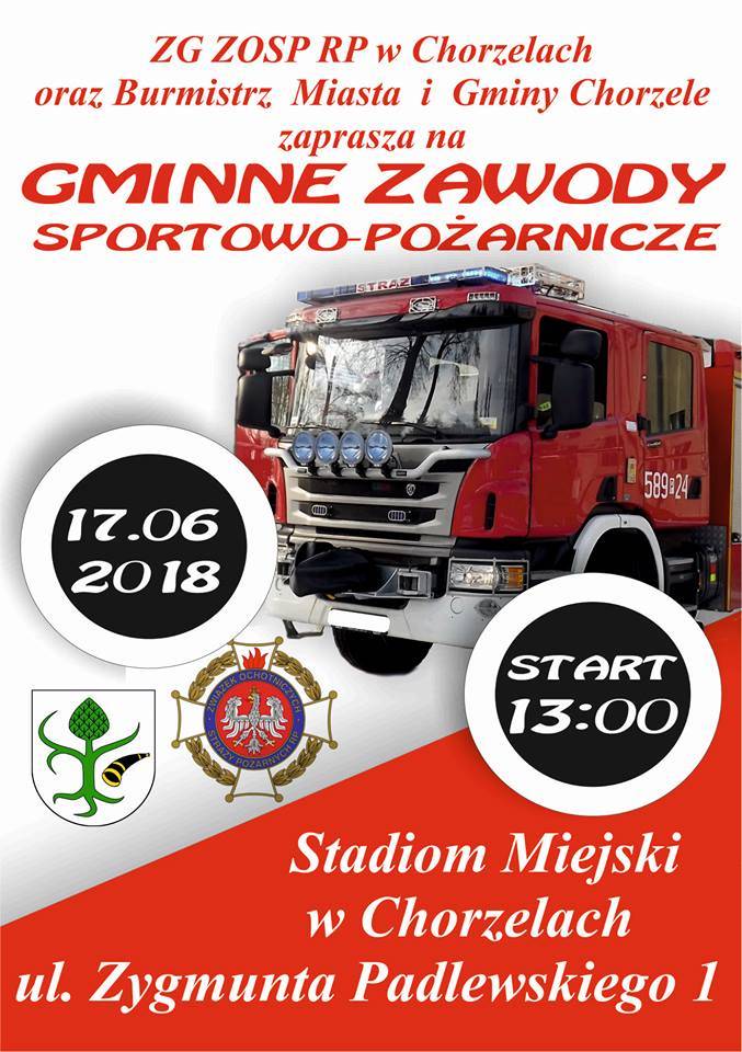 Chorzele: Gminne Zawody Sportowo-Pożarnicze - zaproszenie