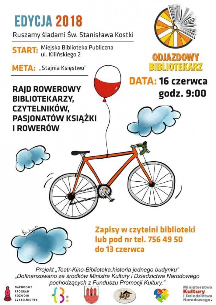 Odjazdowy Bibliotekarz - zaproszenie na rajd rowerowy