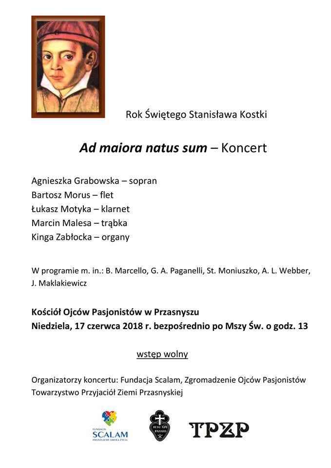 Ad maiora natus sum - zaproszenie na koncert