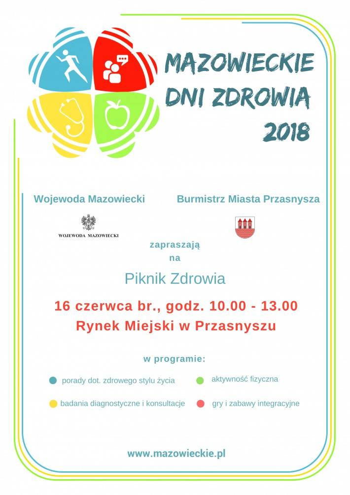 Mazowieckie Dni Zdrowia odbędą się w Przasnyszu! - zaproszenie