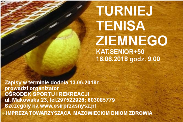 Turniej Tenisa Ziemnego dla Seniorów - zaproszenie